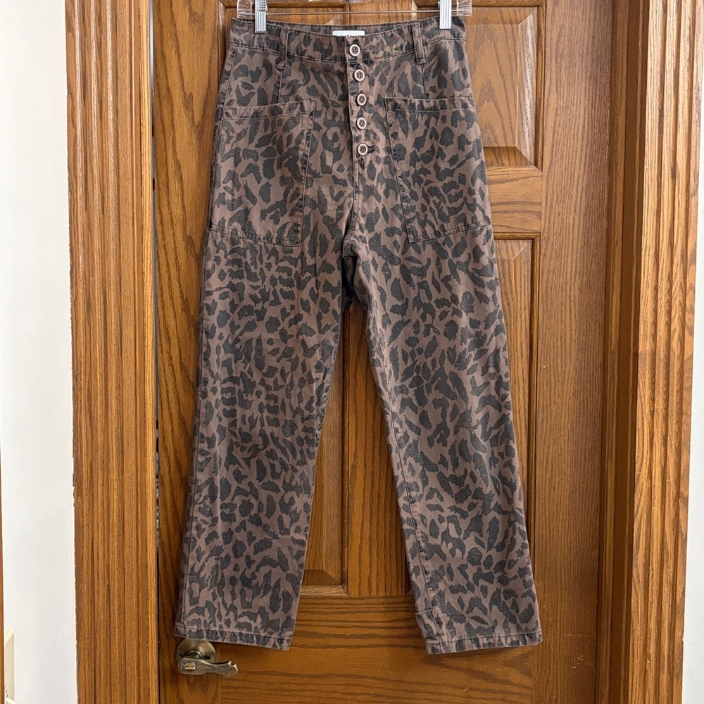 Pistola- Tammy High Rise Jagged Leopard- 27 EUC edgy boho chic grunge